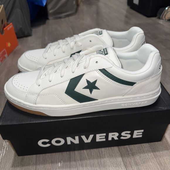 Converse Pro Blaze Classic Ox Leather Shoes White Green Egret- A12404C Size 11.5 - Picture 3 of 8